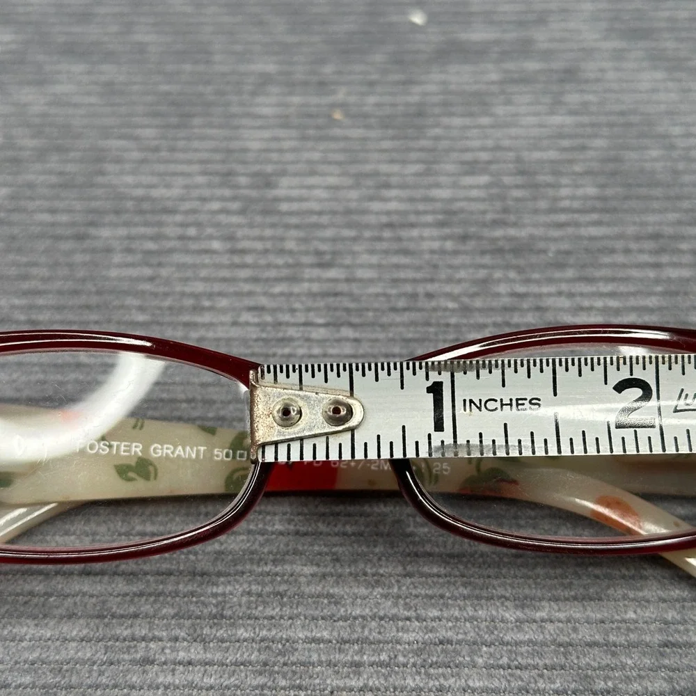 Foster Grant Summers WIN Red Strawberry Print Reading Y2K Glasses +1.25 PL1014